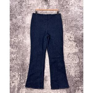 SPANX Micro Flare Jeans Large Womens Dark Wash Seamed Pull On Denim
